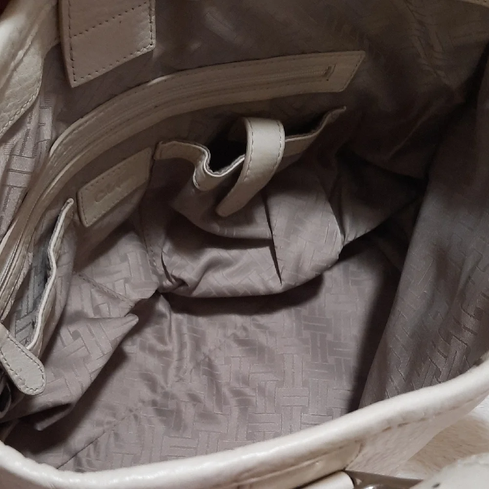 Cole Haan Cream Shoulder Bag with Structured Design